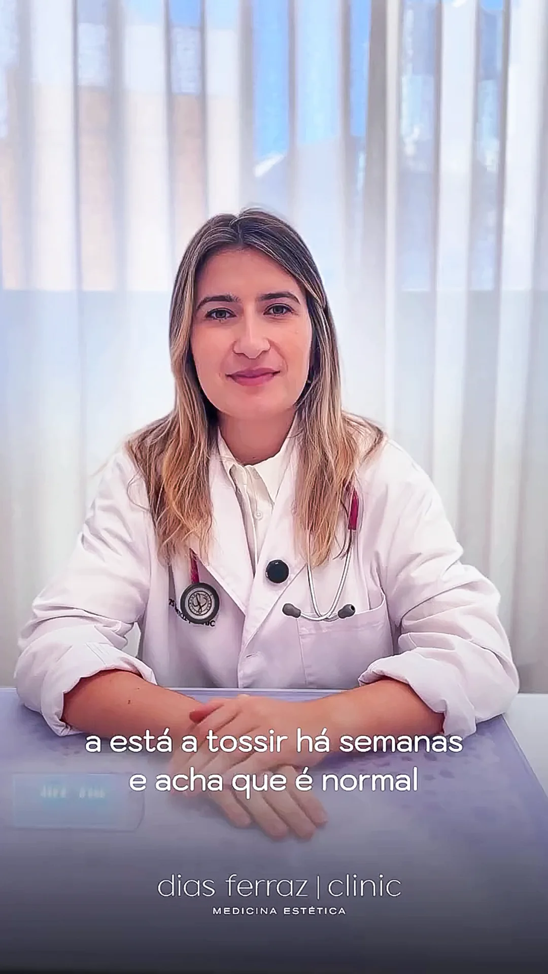 Dra. Beatriz Ferraz, médica pneumologista na Dias Ferraz Clinic em Aveiro, apresentando os cuidados e tratamentos para a saúde respiratória.